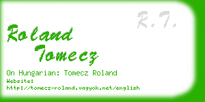 roland tomecz business card